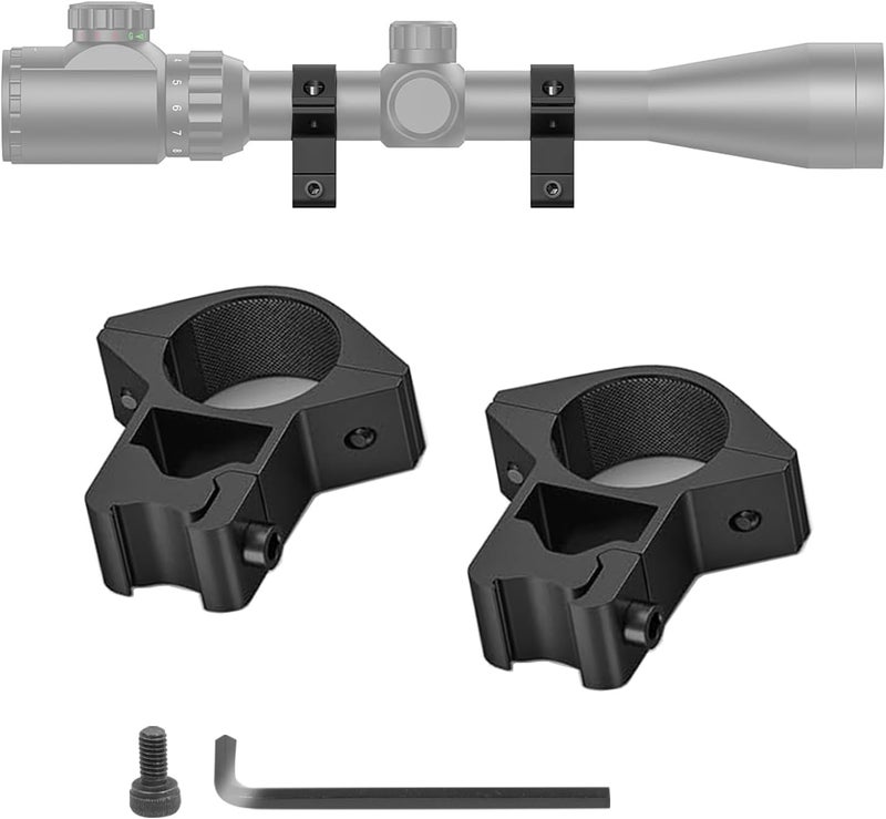 LONSEL 1'' Dovetail Scope Rings, 2 Pack High Profile or Medium Profile 1 Inch Scope Mount Rings for 11mm Dovetail Rails - Image 5